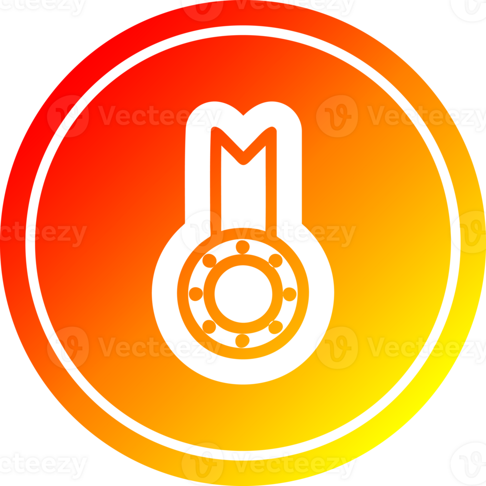 medal award circular in hot gradient spectrum png