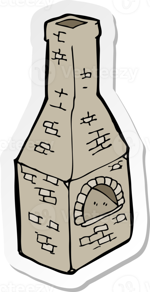 sticker of a cartoon old stove chimney png