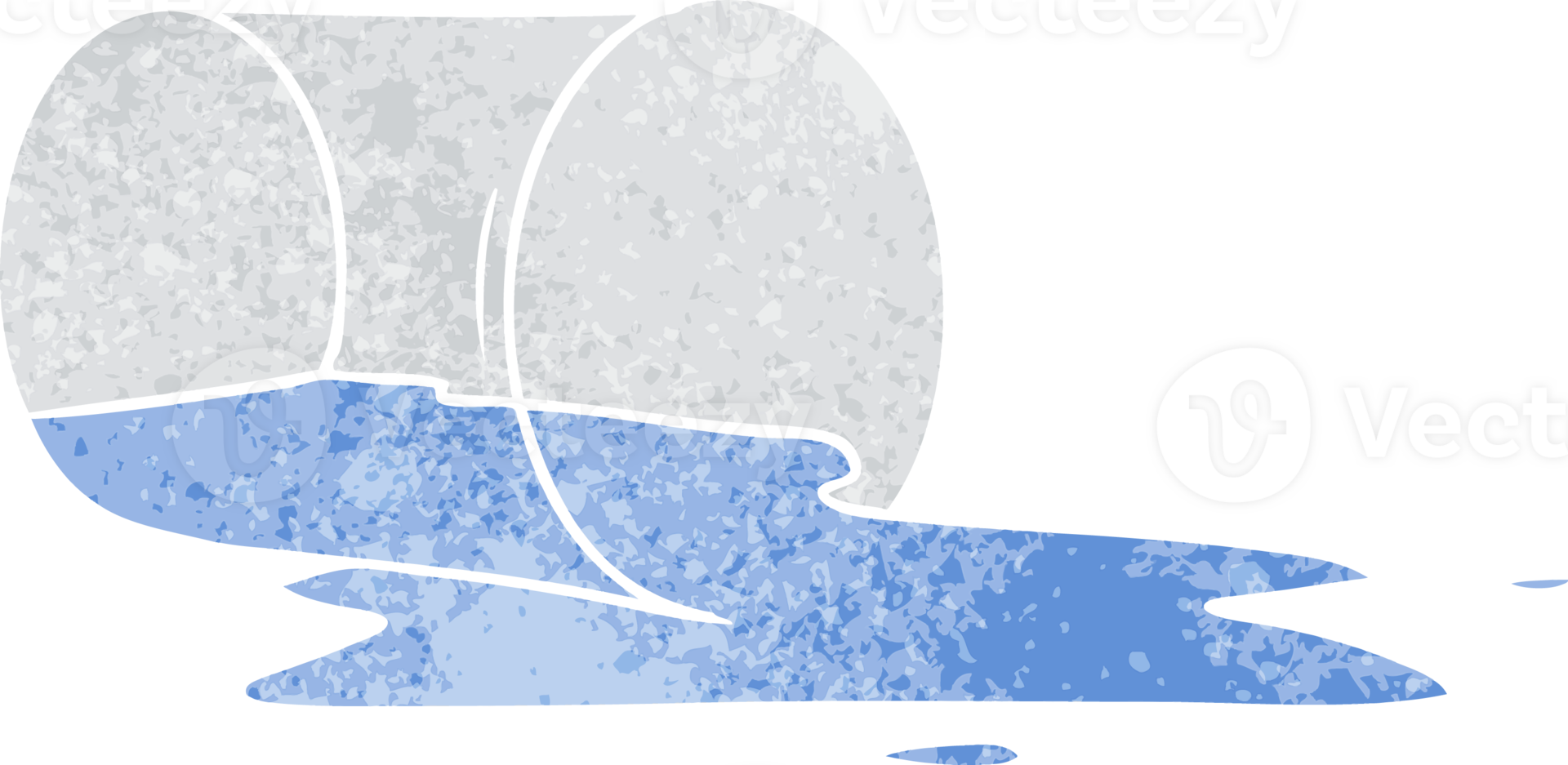 retro cartoon doodle of a spilt glass png