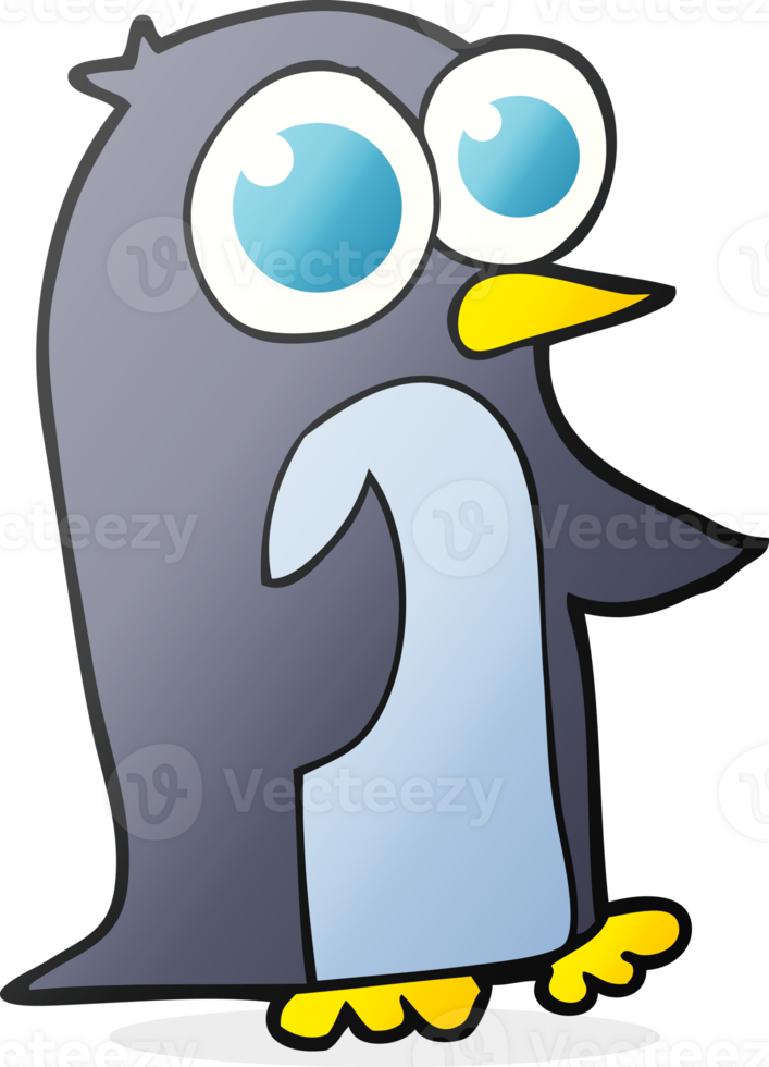 cartoon penguin with big eyes png