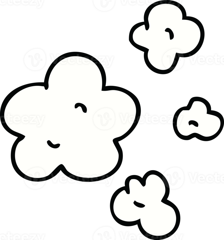 quirky hand drawn cartoon clouds png