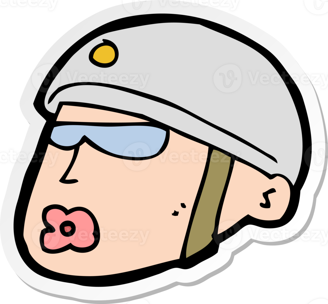 sticker of a cartoon policeman head png