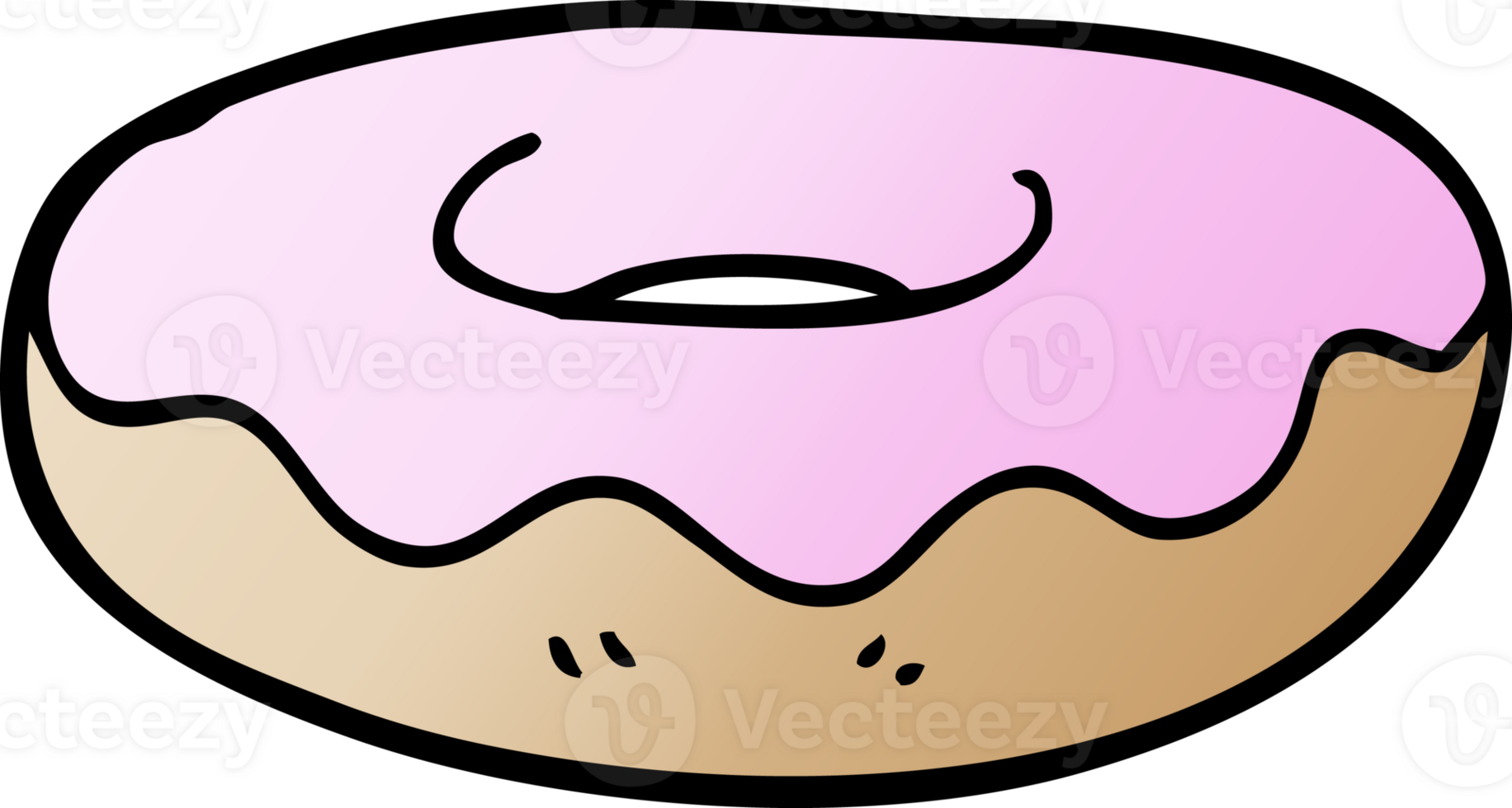cartoon doodle iced donut png