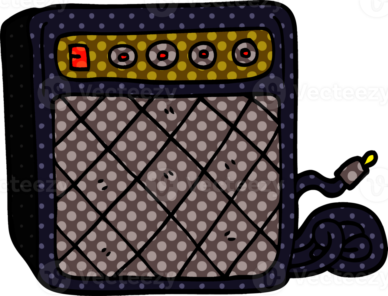 cartoon doodle retro speaker system png
