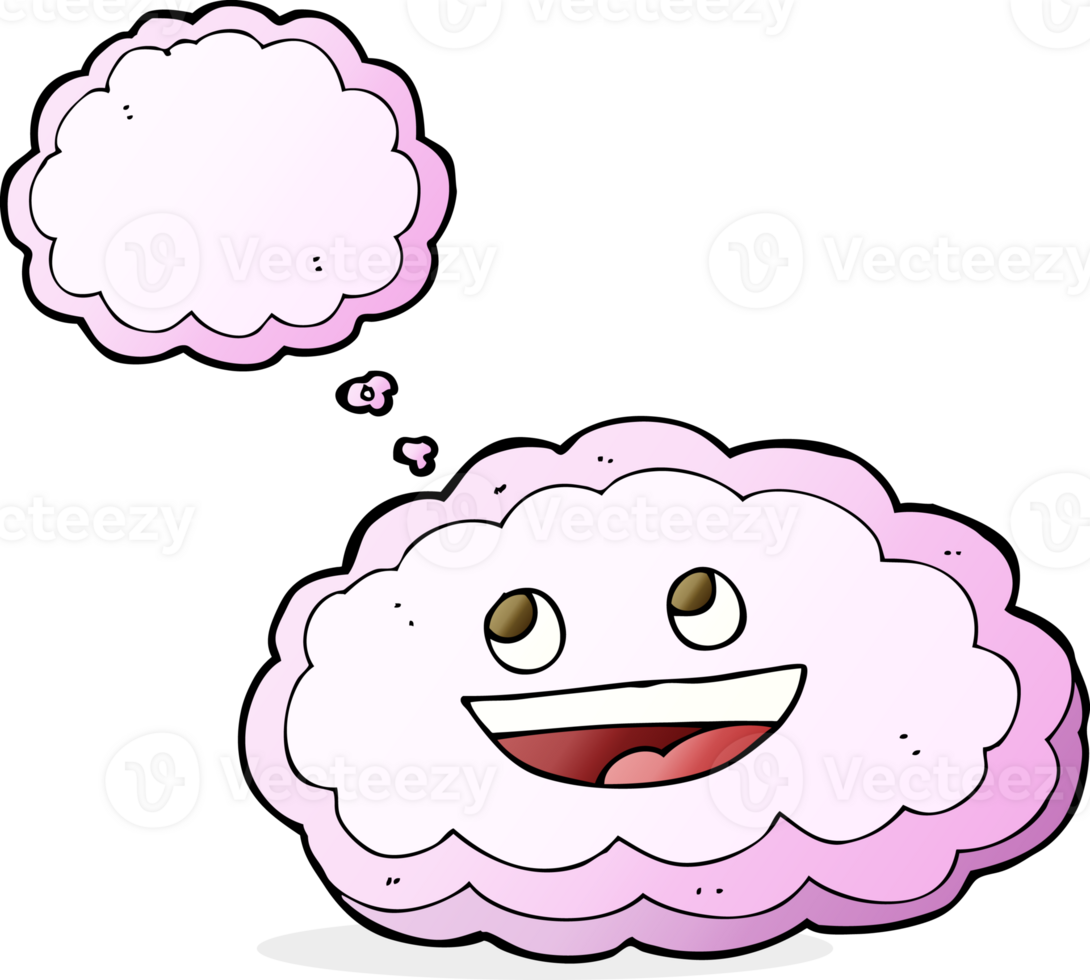 tecknad serie dekorativ moln med trodde bubbla png