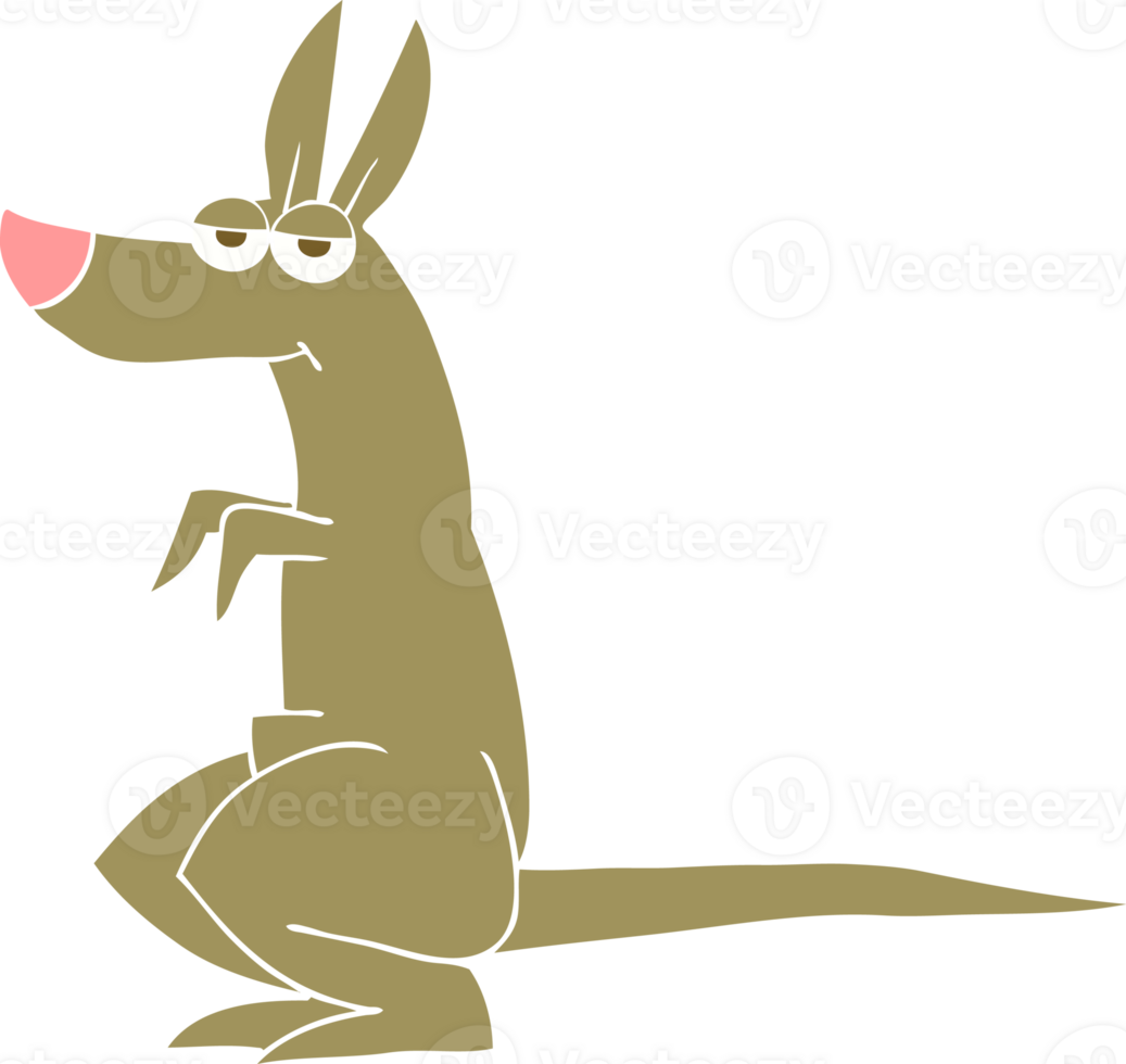flat color illustration of a cartoon kangaroo png