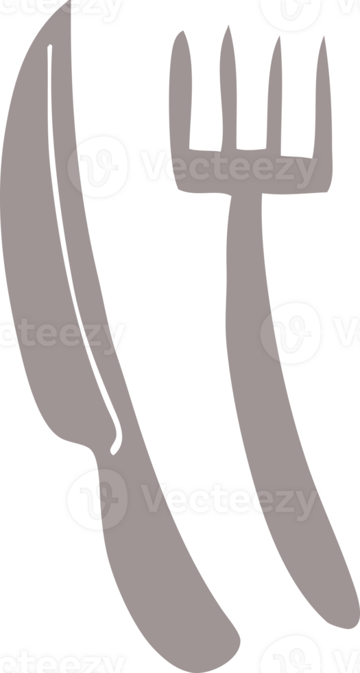 cartoon doodle knife and fork png