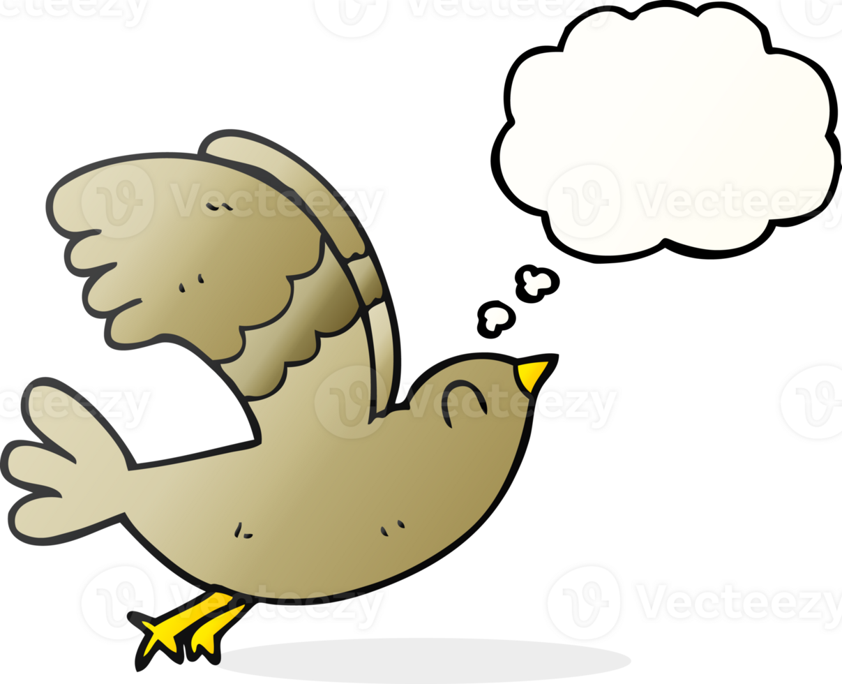 thought bubble cartoon bird png