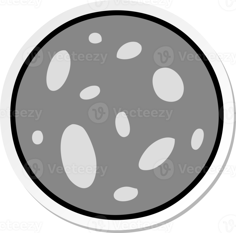 sticker cartoon doodle of a full moon png