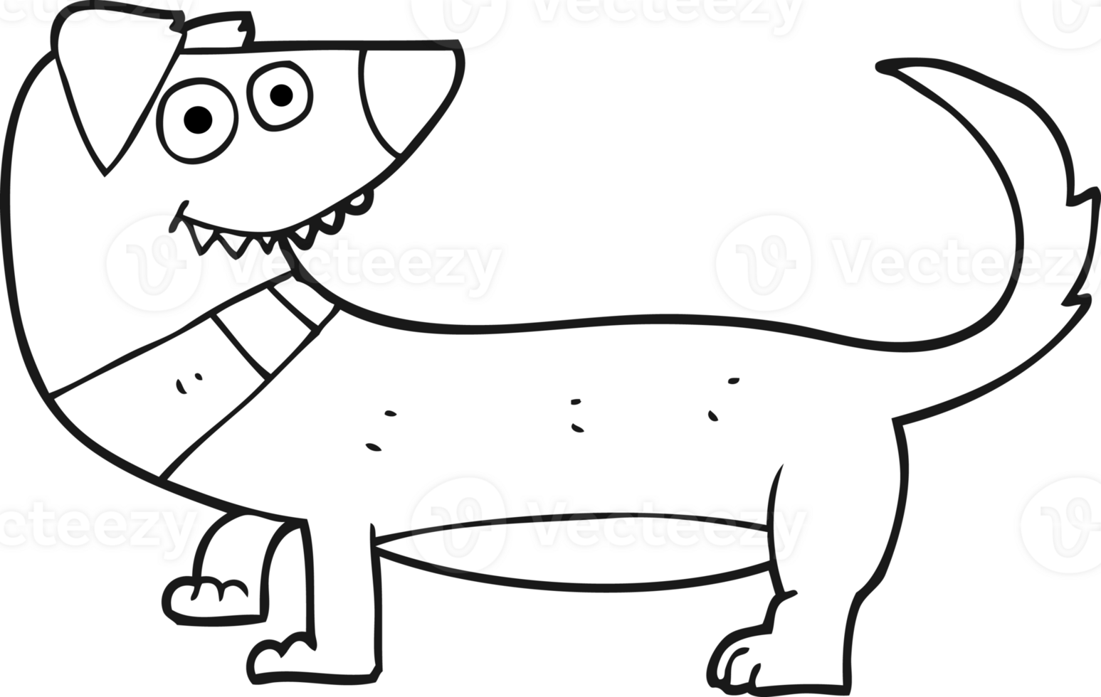 black and white cartoon dog png