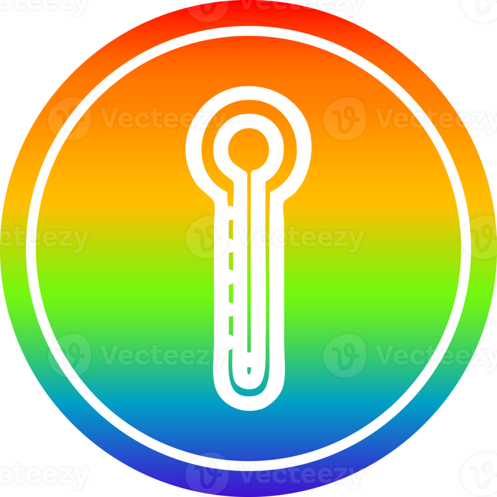 glass thermometer circular in rainbow spectrum png