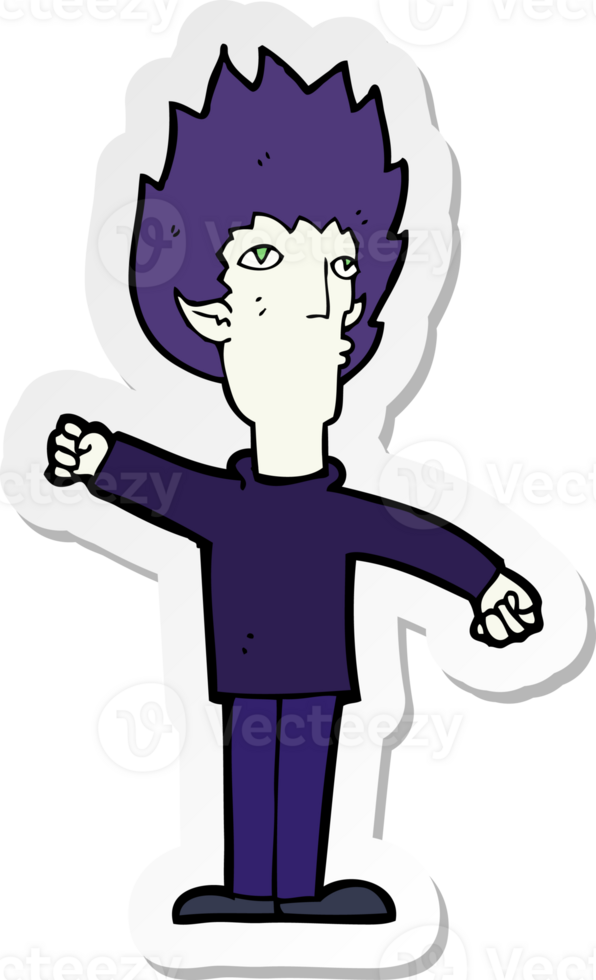 sticker of a cartoon vampire man png