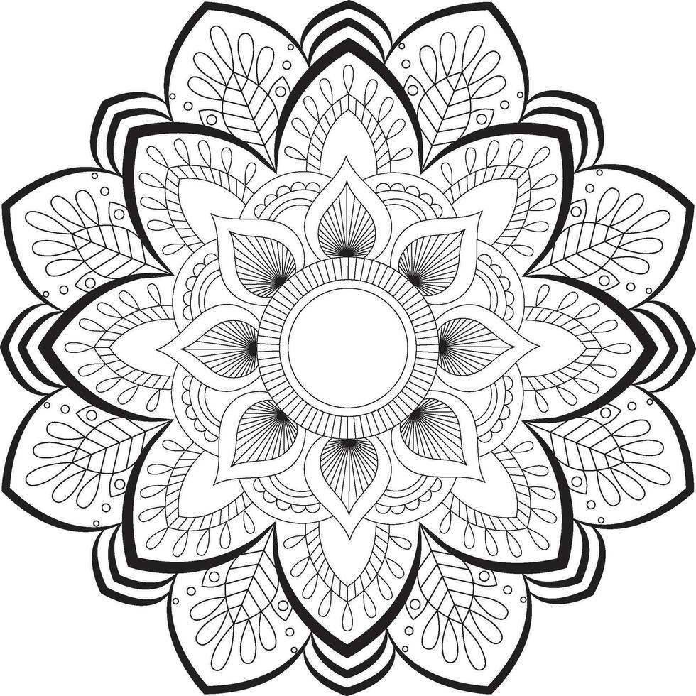 Mandala Coloring Page Template vector