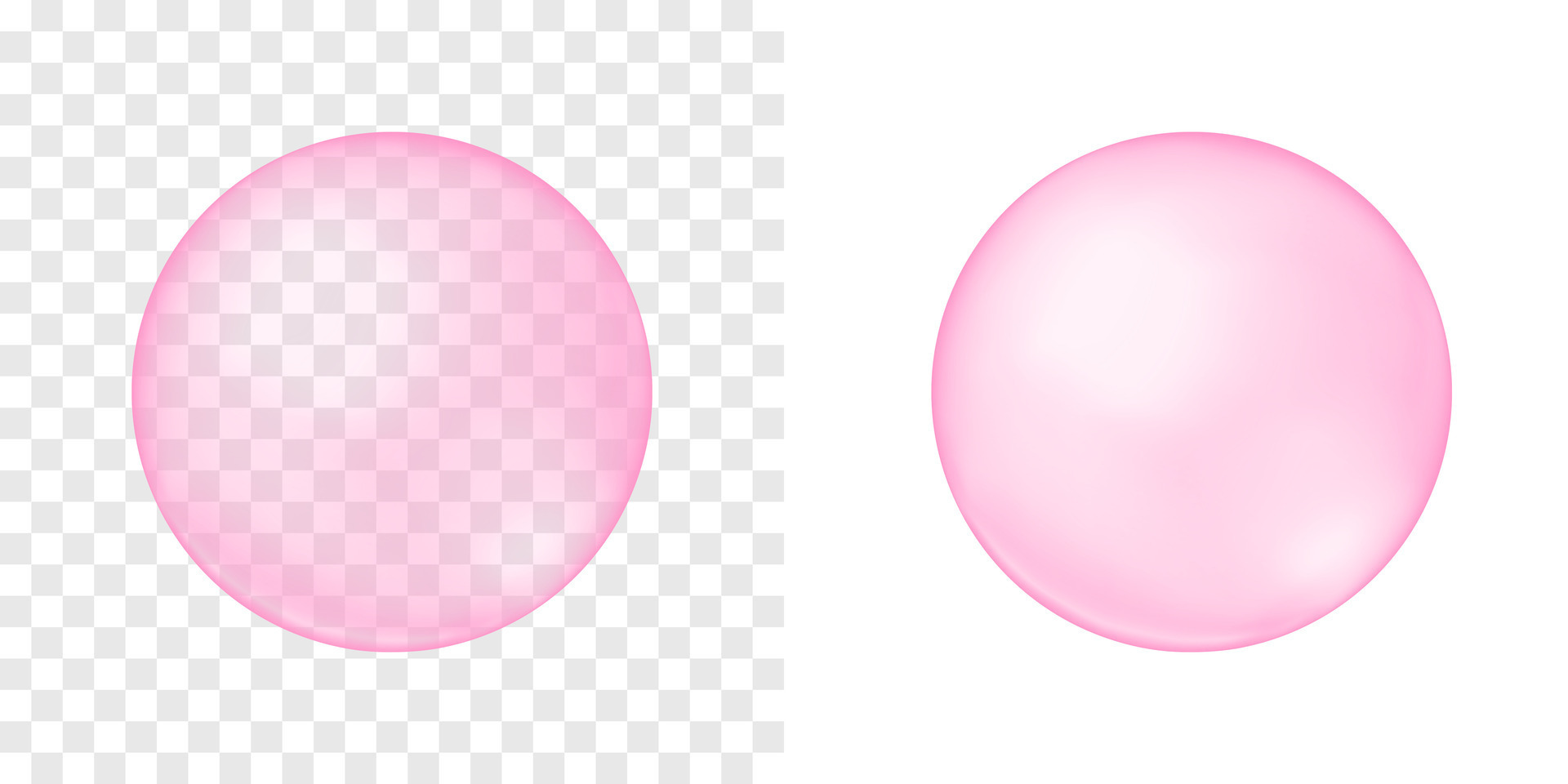Pink bubbles. Cherry or strawberry bubble gum. Element of soap foam