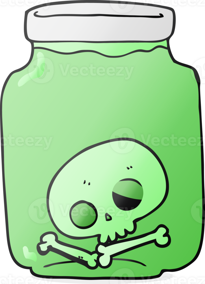 cartoon jar with skull png