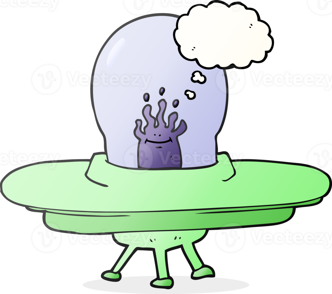 thought bubble cartoon flying saucer png