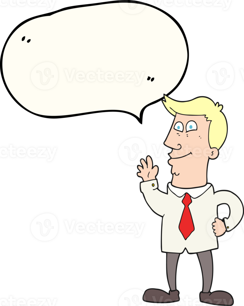 speech bubble cartoon waving man png