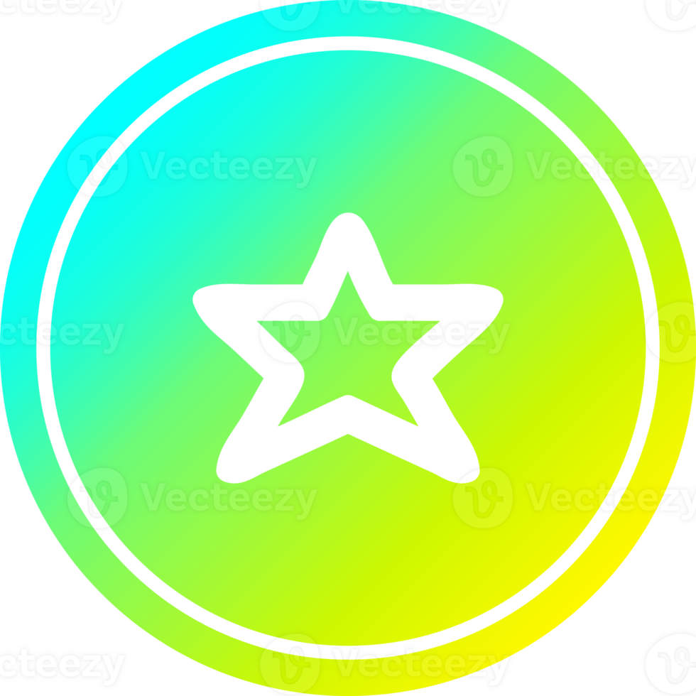 star shape circular in cold gradient spectrum png