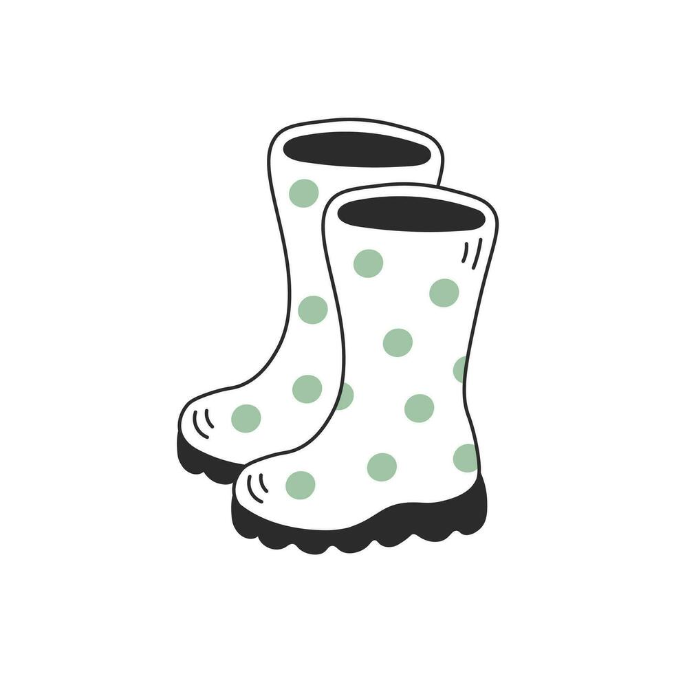 botas de agua garabatear ilustración vector