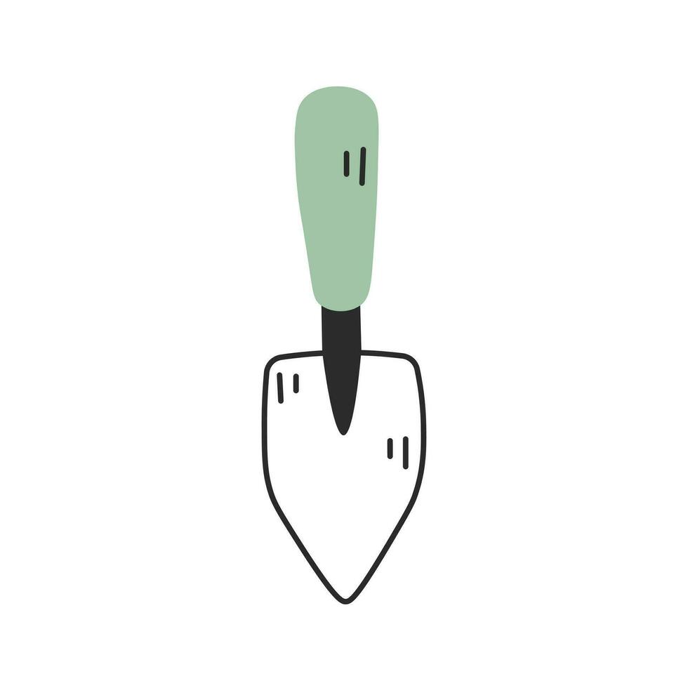 Gardening trowel doodle illustration vector