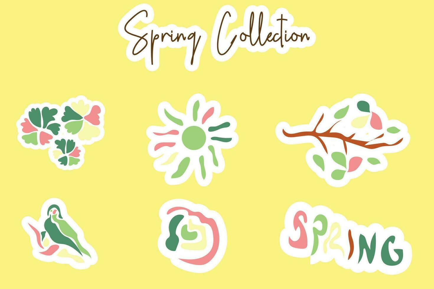 Vector Hello Spring element set collection