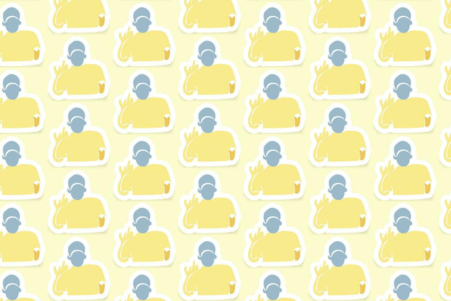 Vector Youth Day Sticker Seamless Pattern Background with pastel colors