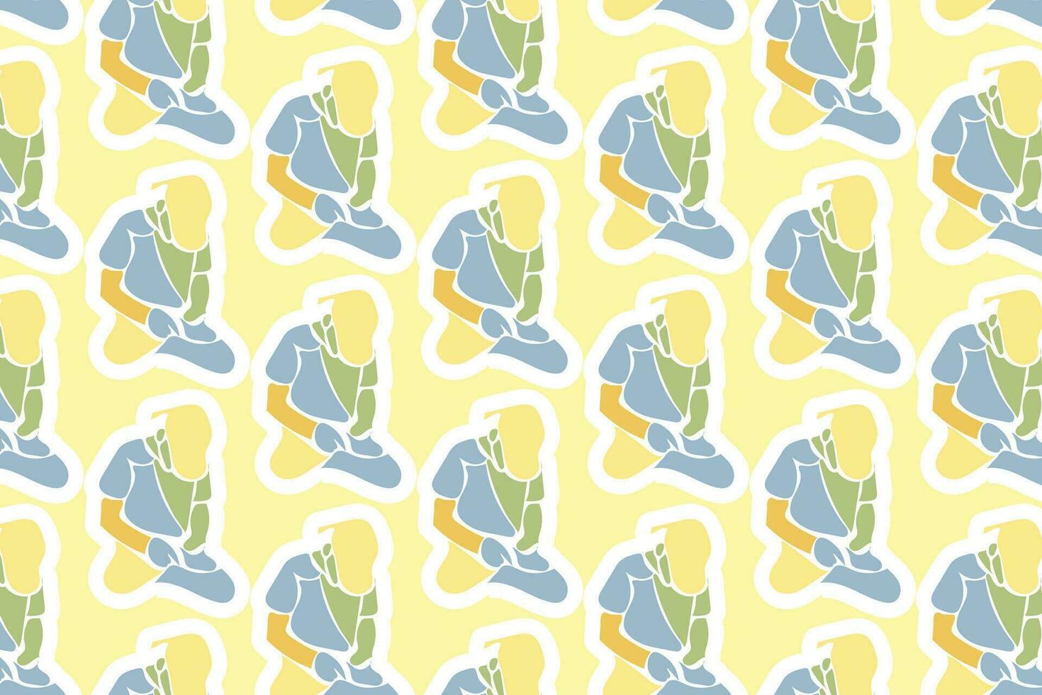 Vector Youth Day Sticker Seamless Pattern Background with pastel colors