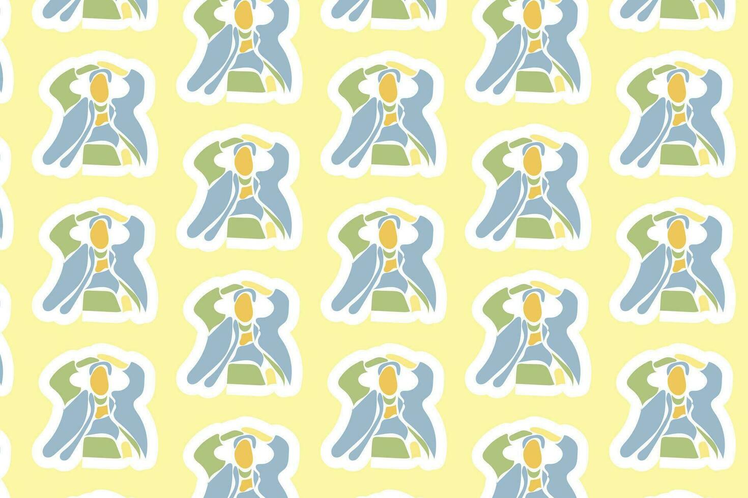 Vector Youth Day Sticker Seamless Pattern Background with pastel colors