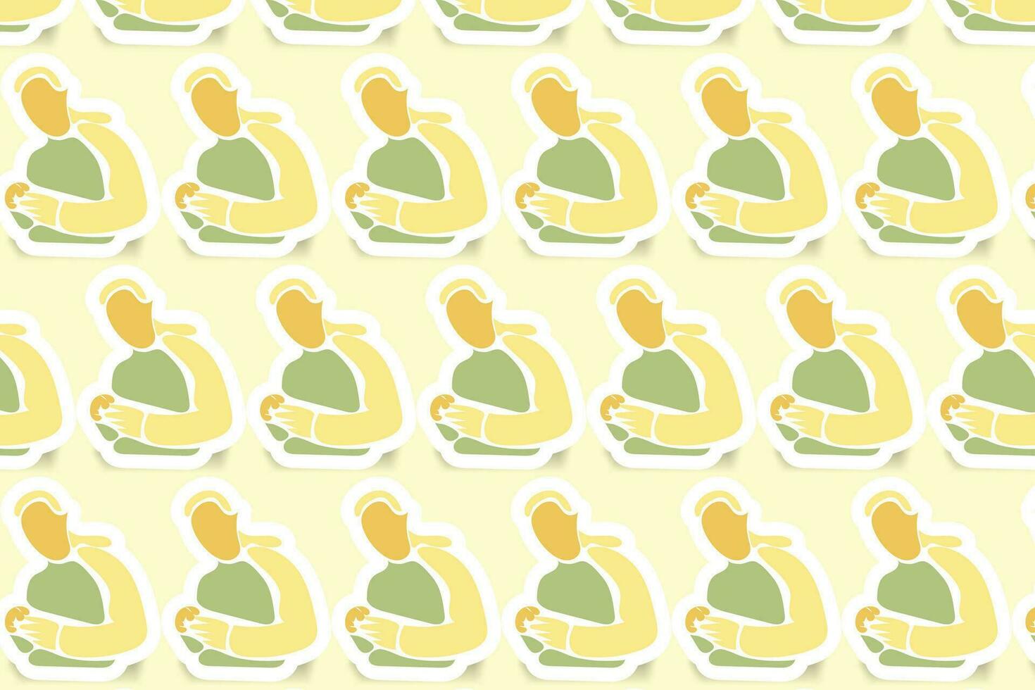 Vector Youth Day Sticker Seamless Pattern Background with pastel colors