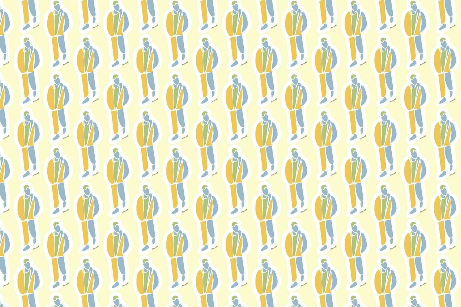 Vector Youth Day Sticker Seamless Pattern Background with pastel colors