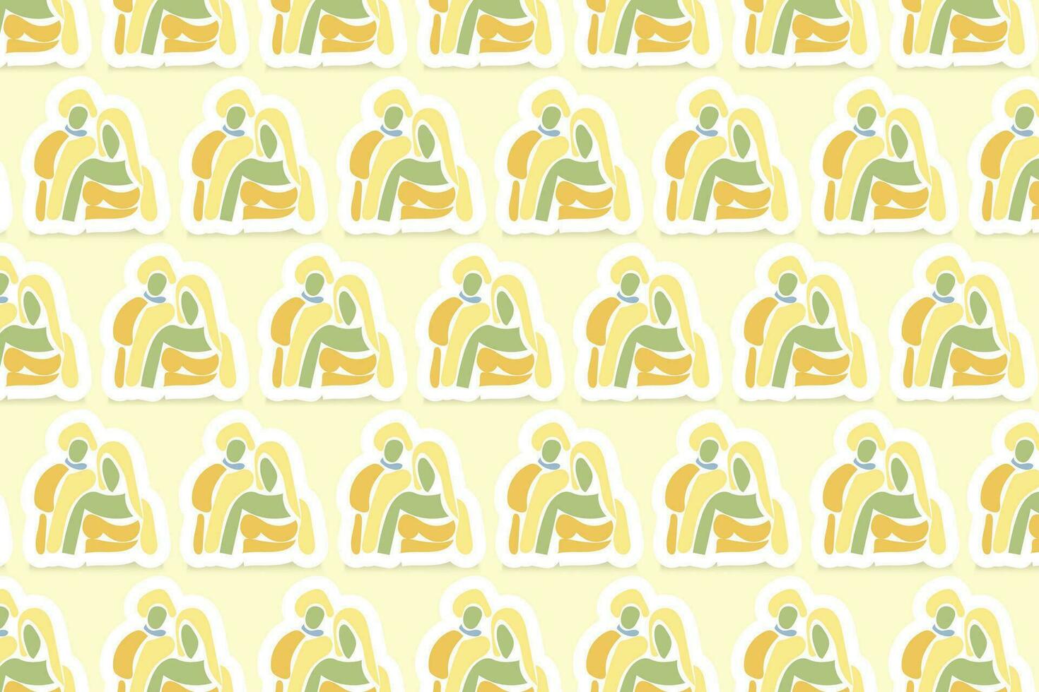 Vector Youth Day Sticker Seamless Pattern Background with pastel colors