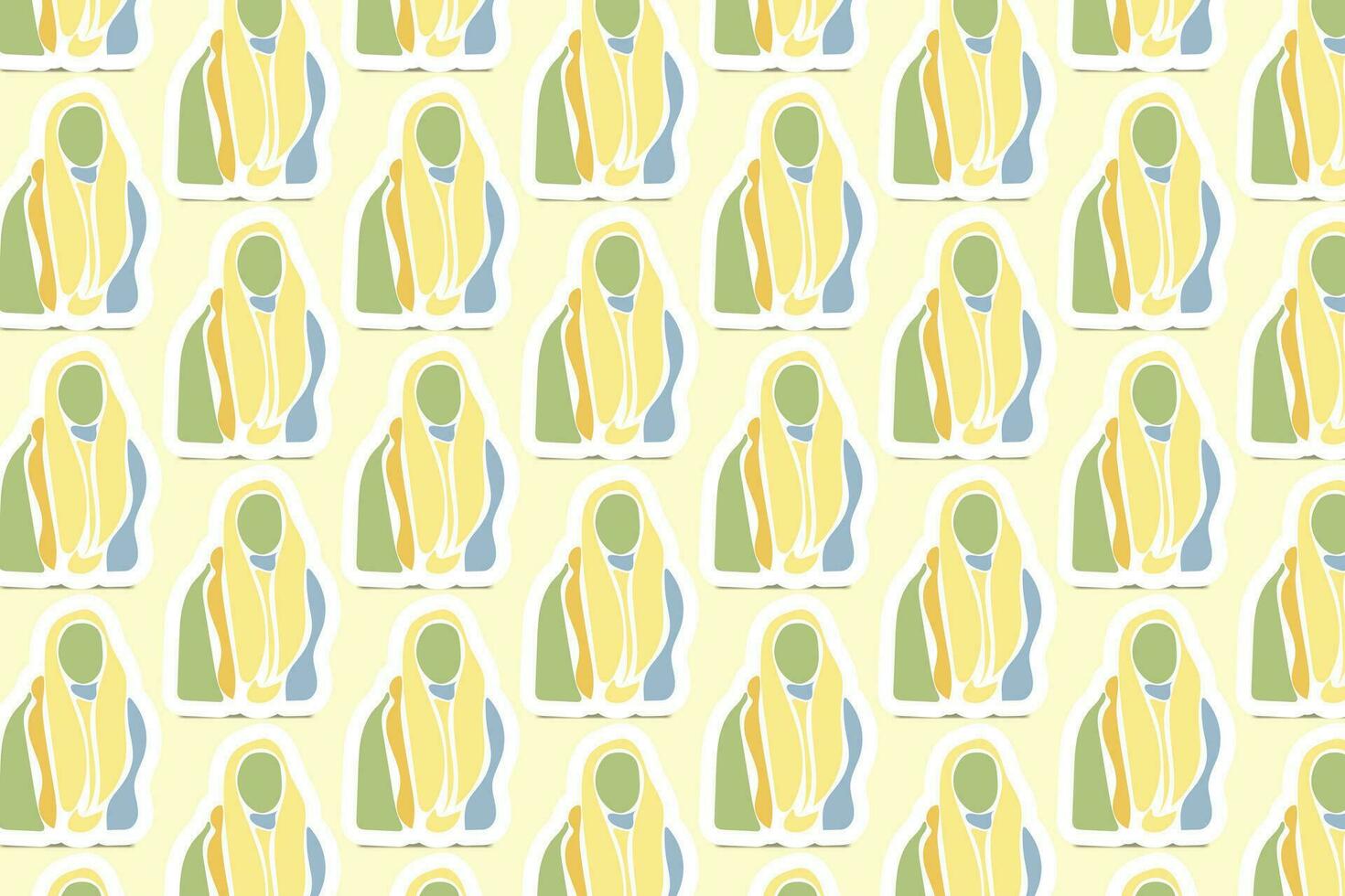 Vector Youth Day Sticker Seamless Pattern Background with pastel colors