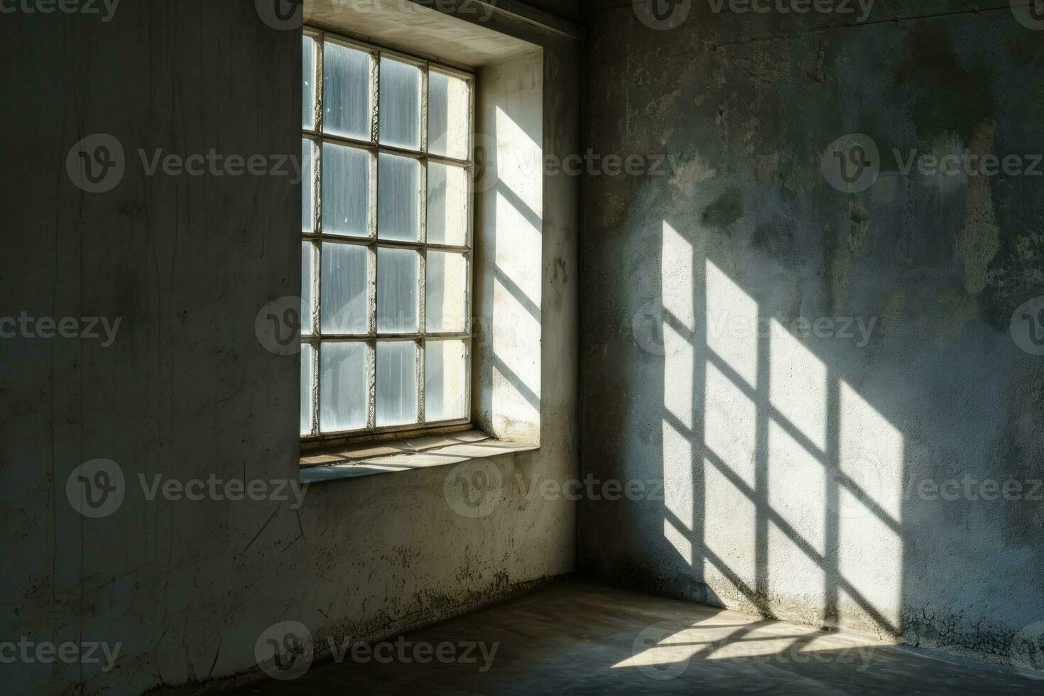 AI generated A window with light casting a shadow. Generative AI photo