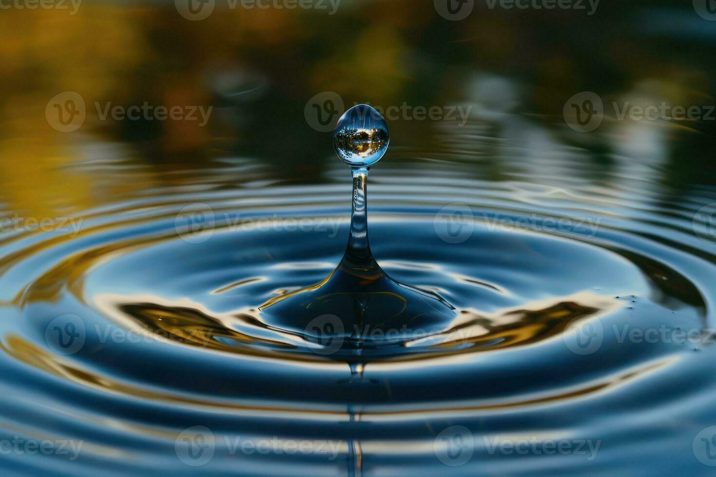 AI generated Abstract captivating Water Droplet Ripple Effect. Generative AI photo