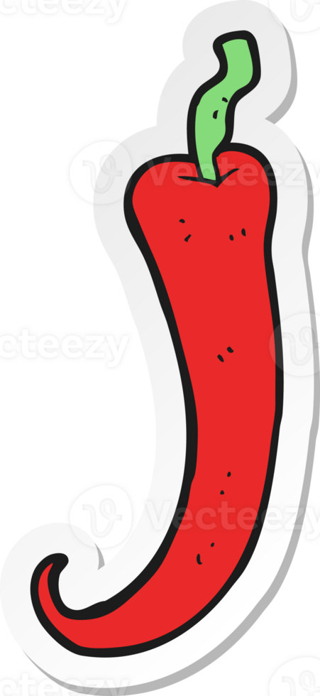 sticker of a cartoon chilli pepper png