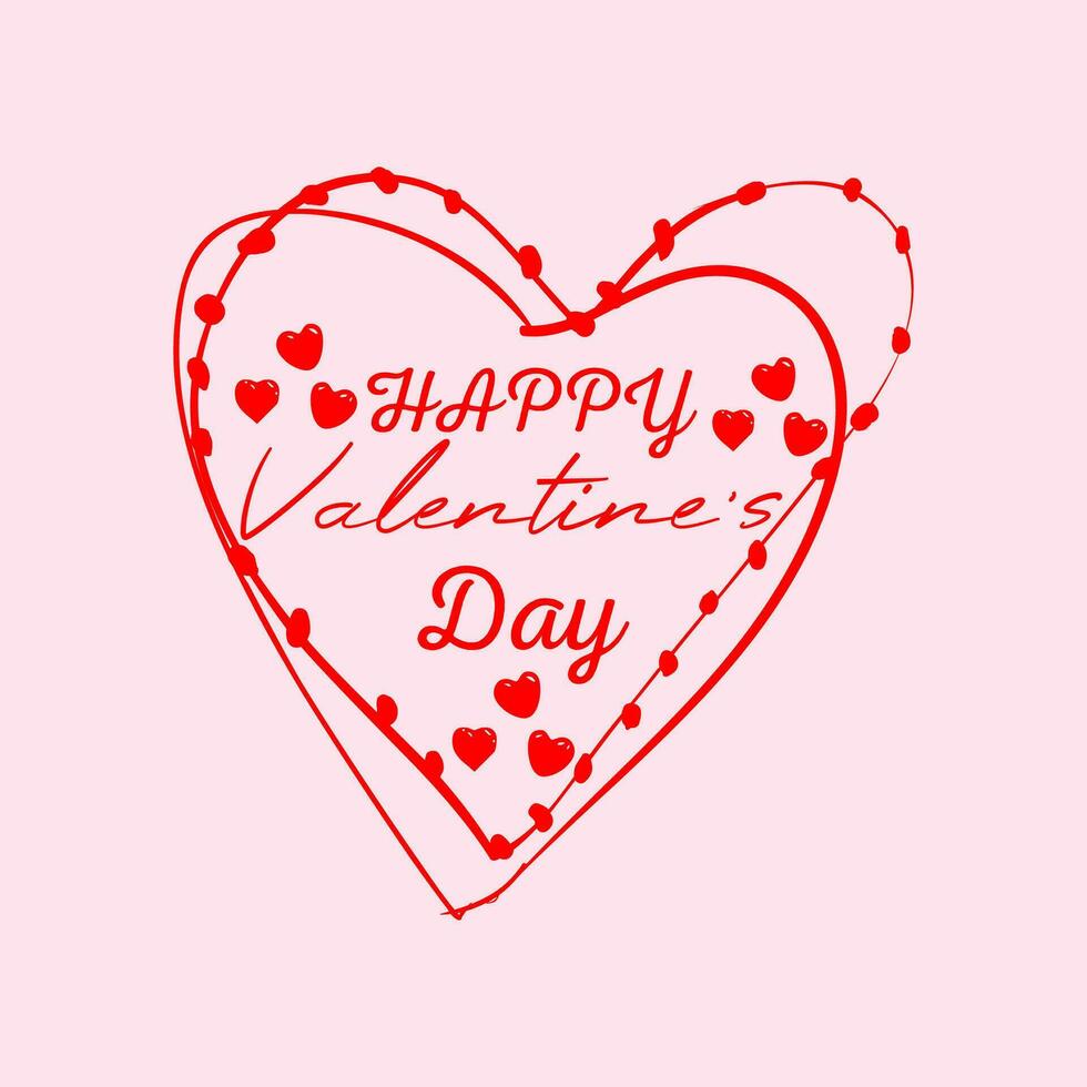 Free vector simple happy valentines Day greeting with love hearts