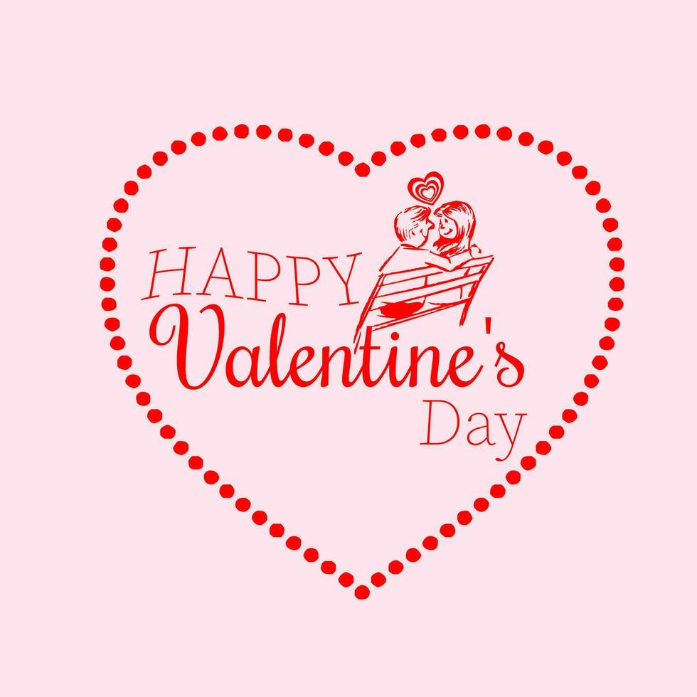 Free vector simple happy valentines Day greeting with love hearts