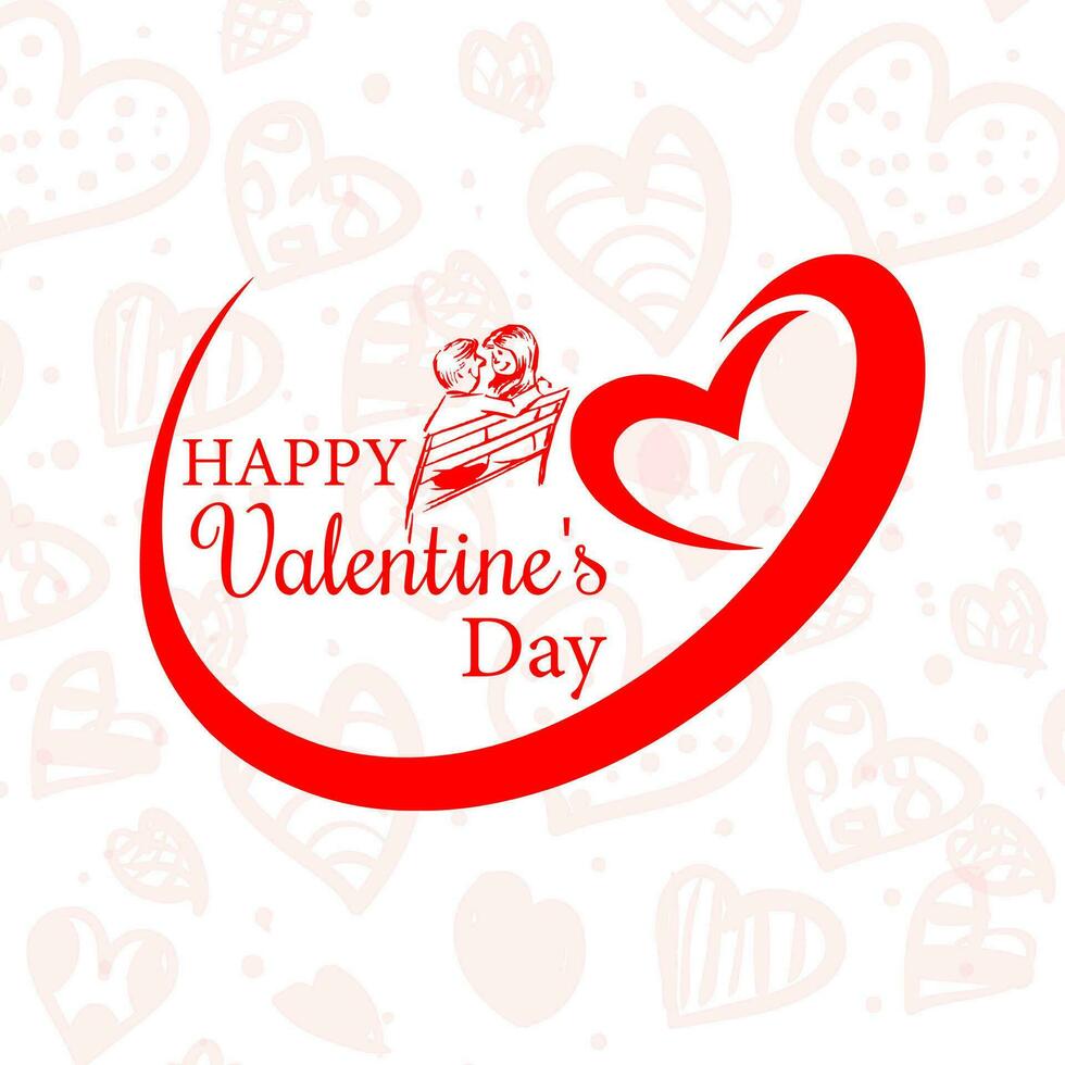 Free vector simple happy valentines Day greeting with love hearts