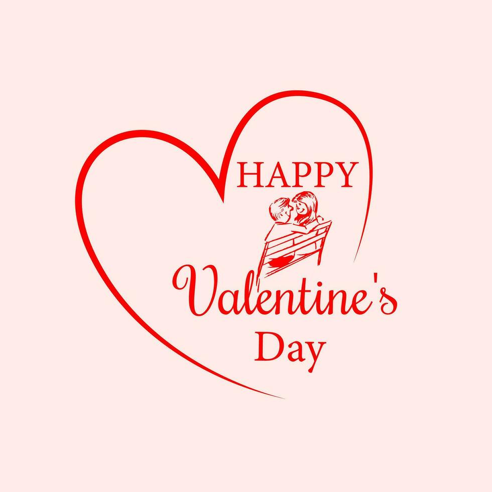 Free vector simple happy valentines Day greeting with love hearts