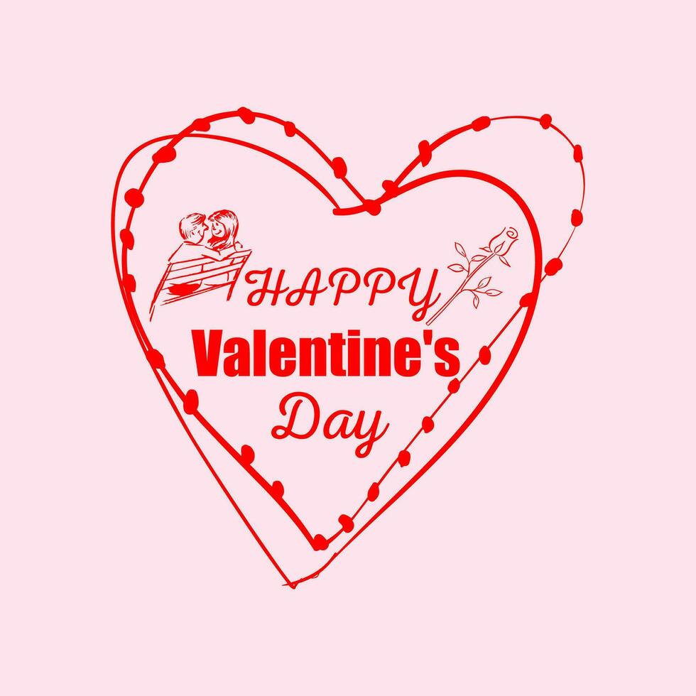 Free vector simple happy valentines Day greeting with love hearts