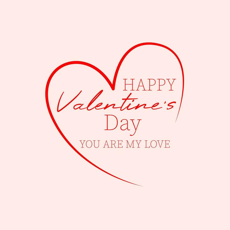 Free vector simple happy valentines Day greeting with love hearts