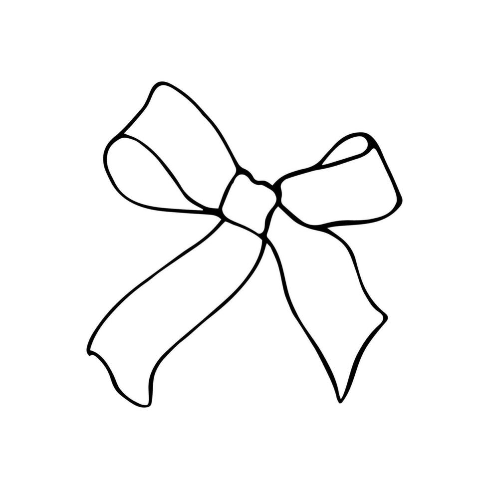 Hand-drawn, simple bow isolated on a white background. vector