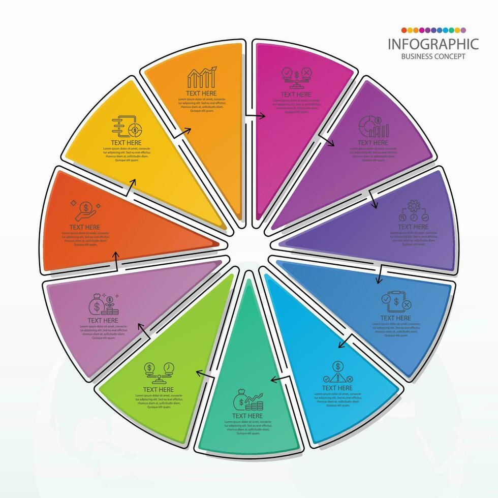 Infographic with 11 steps, process or options. vector