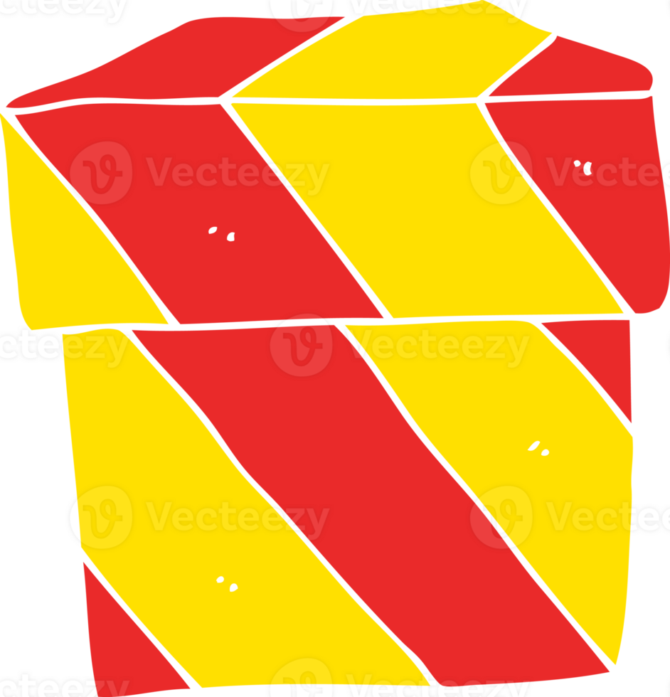 flat color illustration of a cartoon gift box png