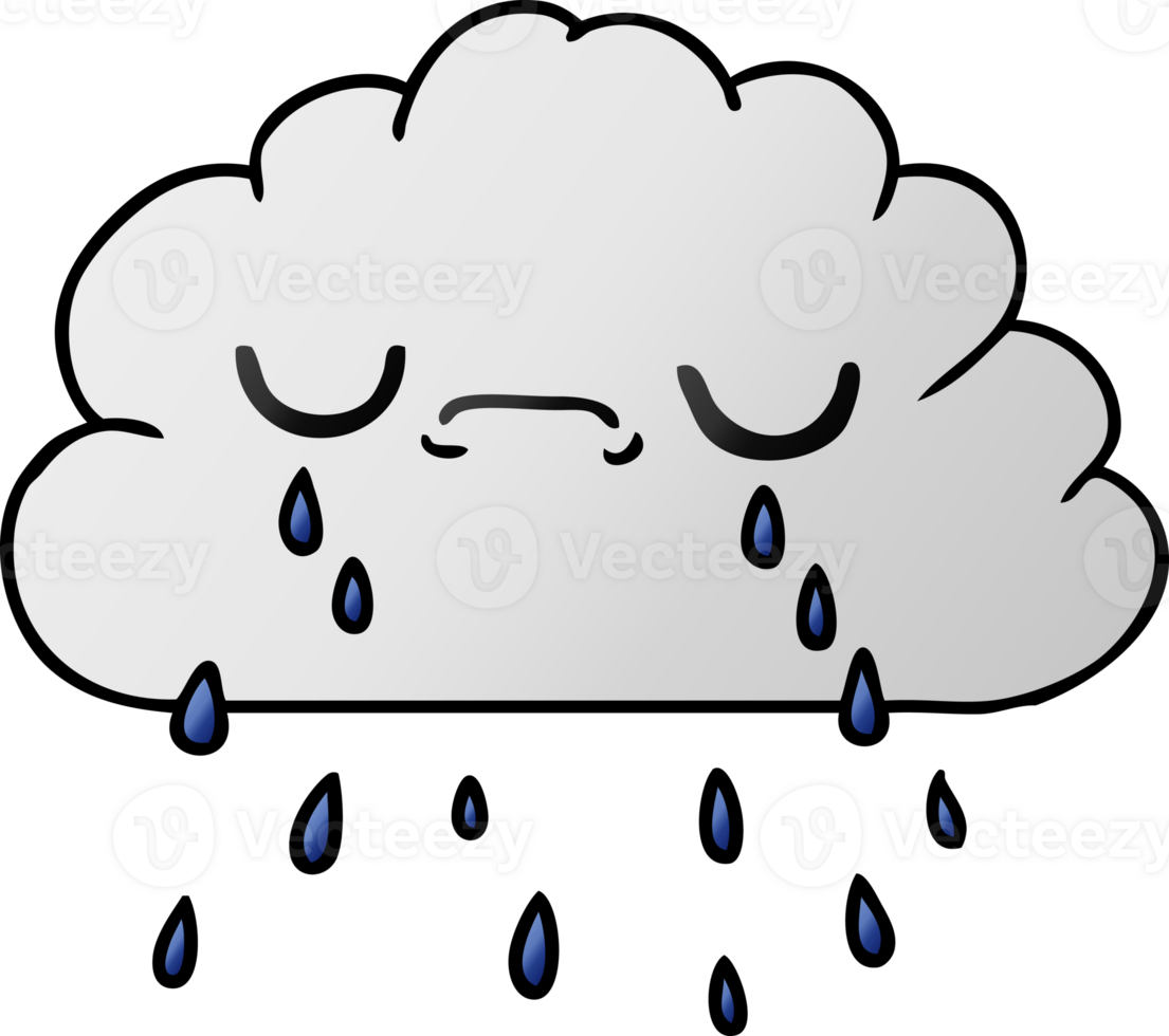gradient cartoon of cute crying cloud png