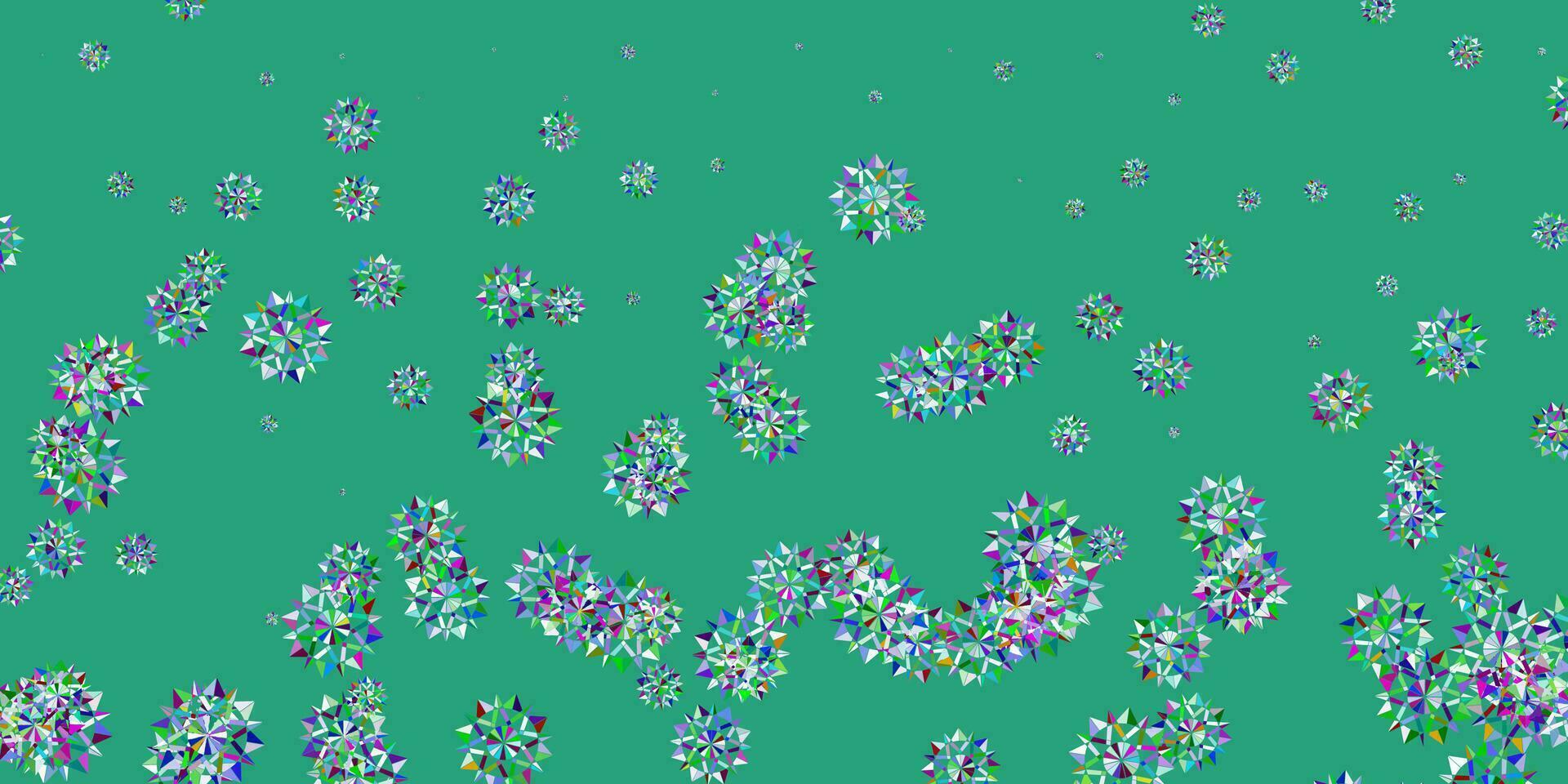 Light multicolor vector background with christmas snowflakes.