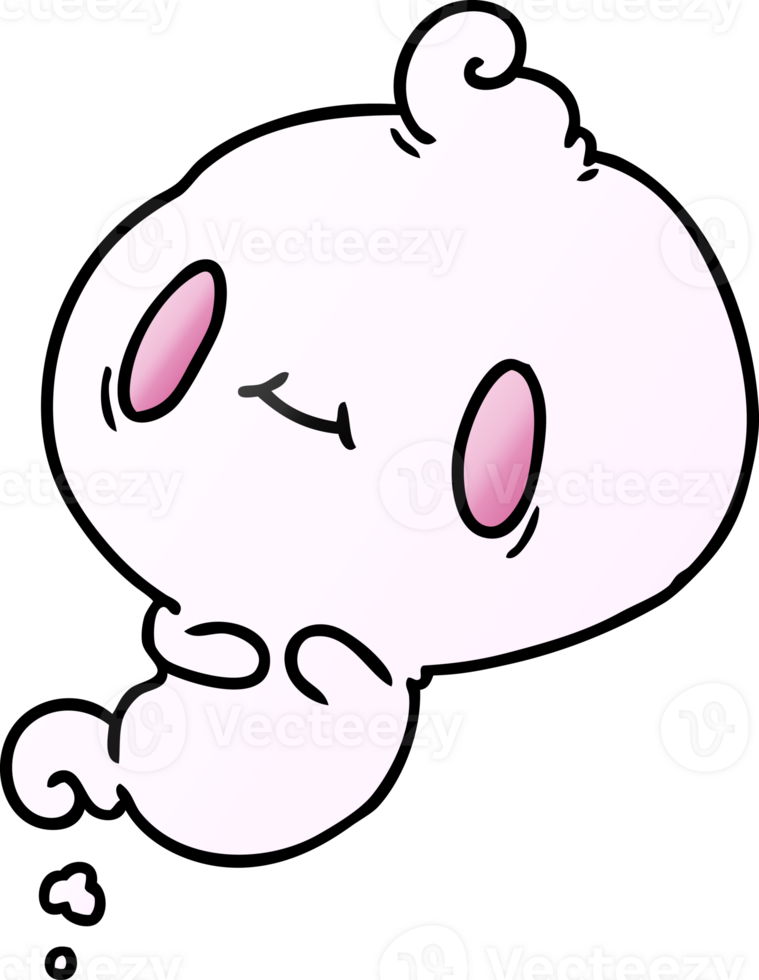 gradient cartoon of a kawaii cute ghost png