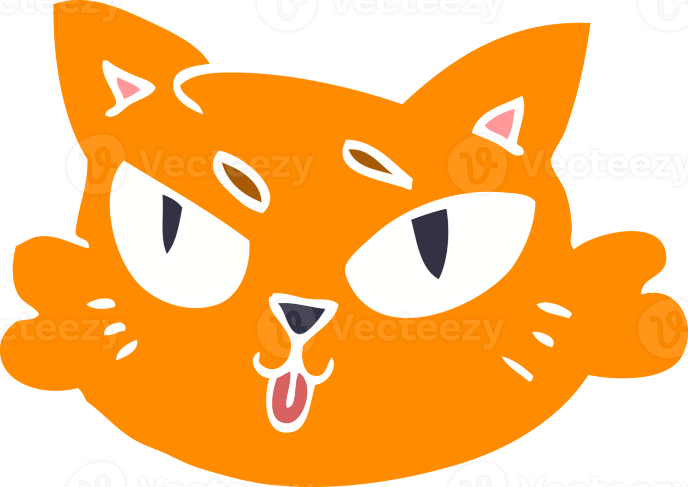 doodle de desenho animado de um rosto de gatos png