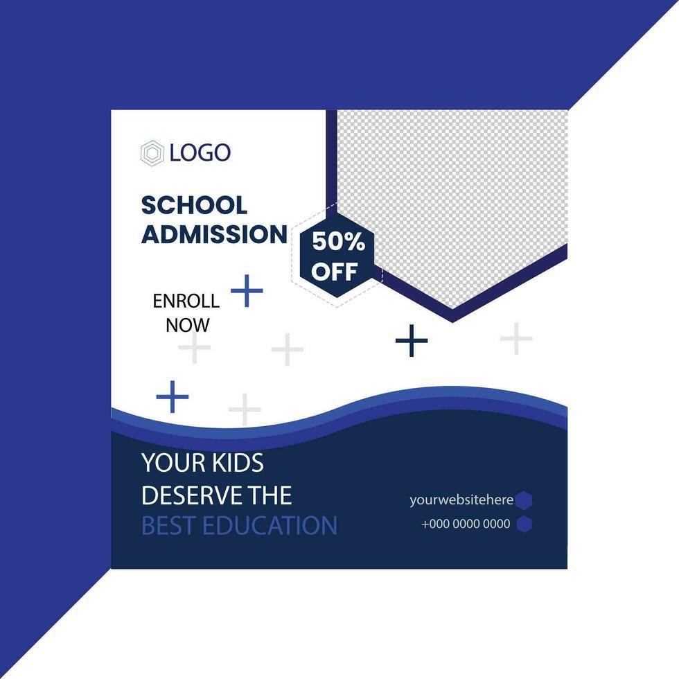 SCHOOL ADMISSION SOCIAL MEDIA POST vector