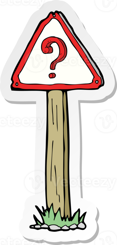 sticker of a cartoon question mark sign png